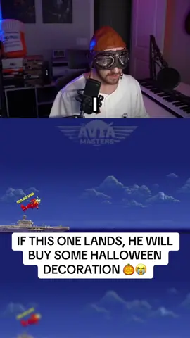 IF THIS ONE LANDS, HE WILL BUY SOME HALLOWEEN DECORATION 🎃😭 #streamer #kick #clip #plane 