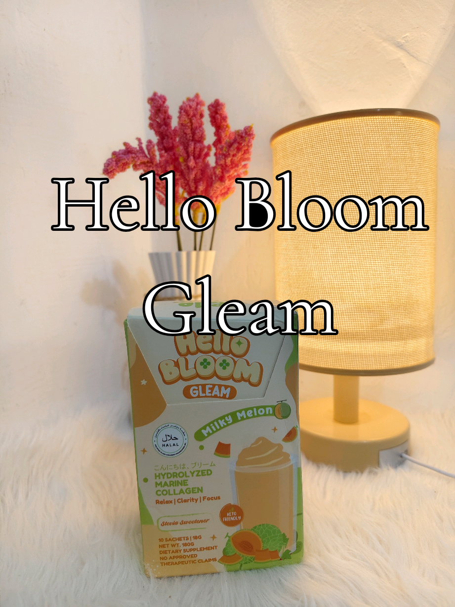 Hello bloom Gleam Milky Melon Flavor Relax | Clarity | Focus #milkymelon #kiray #collagen 