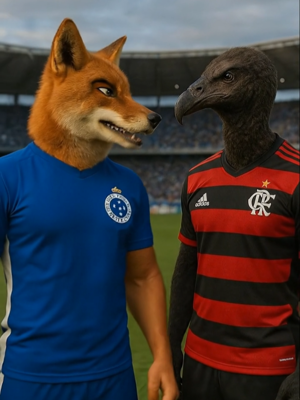 #Raposão (#cruzeiro Cruzeiro): “É hoje, #urubu urubu! Nós retornamos e #vencemos mais uma vez, não tem pra vocês!” Urubu (#flamengosempre Flamengo): “É, Raposão... já vimos que você é o melhor time de Minas.”