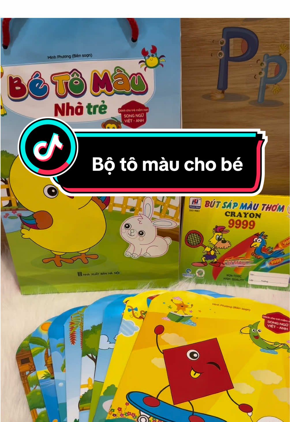 Siêu tiện lợi bộ 8 quyển tô màu tặng chì màu cho bé #tomau #sachtomau #sachchobe #tapve #vetranh 