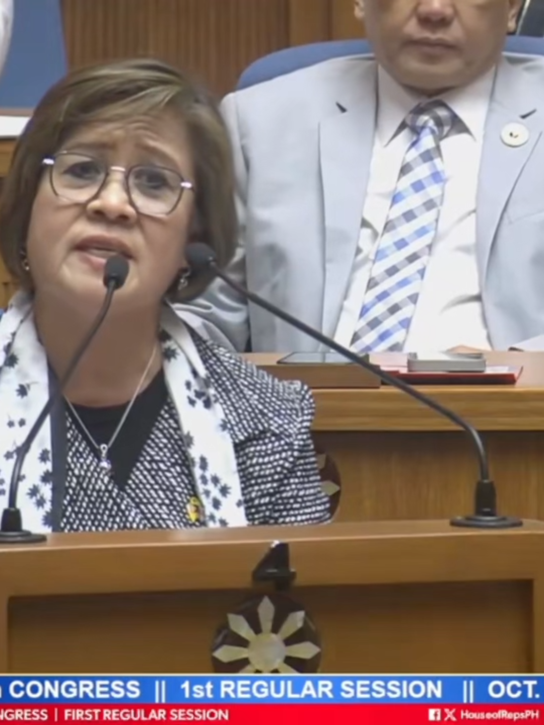 ML Party-list Rep. Leila de Lima raised a parliamentary inquiry and delivered her manifestation on the absence of Vice President Sara Duterte and the staff of the Office of the Vice President during the House plenary session on the OVP’s budget deliberations today, October 2, 2025. “Enough is enough. Enough of her brattiness. I rise today to manifest my extreme displeasure over the behavior of our vice president,” de Lima said. #GMAIntegratedNews