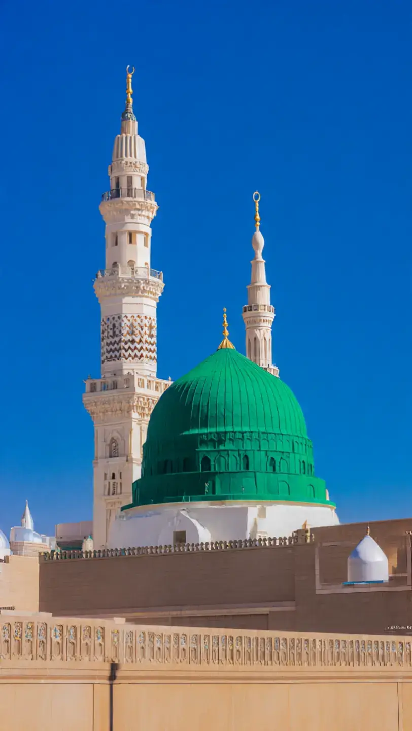 madinah munawra Madinah, the City of the Prophet, shines bright A beacon of faith, where Islam's history takes flight The Masjid an-Nabawi, a mosque of grandeur and might Where the Prophet Muhammad's tomb is a sacred sight The city's streets are lined with date palms, green and tall A tranquil oasis, where faith and peace enthrall Madinah's rich history and heritage are palpable and realMadinah's rich history and heritage are palpable and real A place where Muslims from all over the world come to feel The city's warm hospitality and welcoming smile Make it a place of pilgrimage, worth traveling a long while #plztiktokteamdontunderviewmyvideos #foryoupage 