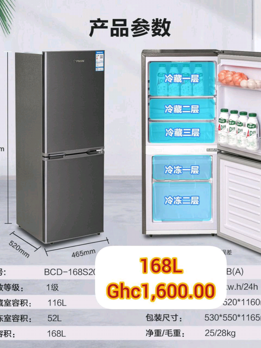 168L double door fridge going for a cool Ghc1,600.00 on preorder. Kindly tap on the link in bio or search @uniquefashiongh on telegram to place your order #uniquefashionimportation #tamale #tishigu #importaGH #preordernow 
