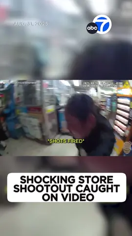 The Los Angeles Police Department released #bodycam video Wednesday of a dramatic #shootout at a liquor store in Jefferson Park. Surveillance video from the store shows the moment Salaah shot at the officers. #SouthLA