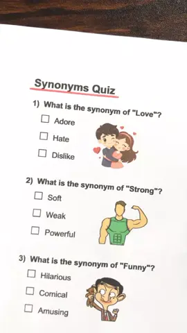 Synonyms Quiz-Can you get 7/7? #quiztime #trivia #grow #quiz #synonyms 