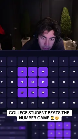 COLLEGE STUDENT BEATS THE NUMBER GAME 👨‍🎓🤯 #streamer #kick #clip #collegestudent 