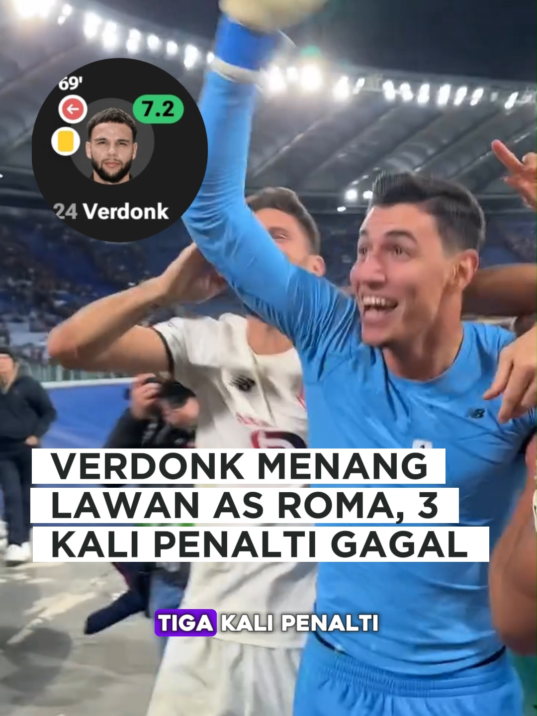 Kiper Lille GG parah sih! Verdonk juga tampil tangguh meski kena kartu kuning! #europaleague #losclille #calvinverdonk #asroma #fypfootball #trending