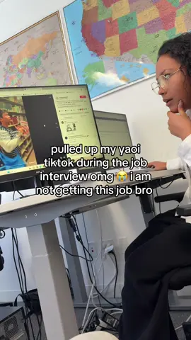 i genuinely did not expect them to show me my TIKTOK PAGE?? MIND YOU THIS IS FOR A PART TIME DESK JOB 😭😭😭 the concept of me bringing up yaoi to a job interview my life is not real… #yaoi #fujoshi #jobinterview #mlm #fyp 