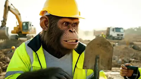 Bandar Ne Mazdoor Ki Pol Khol Di 😡👷‍♂️ #ConstructionSite #MazdoorLife #BandarComedy #FunnyUrdu #Foryou 