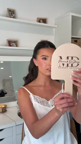 I loveee when the getting ready location is at their house. And this house was gorgeous! Also love hearing “my makeup has never looked this good” like yesss you’re right!😂😂😂 jk #weddingday #mua #weddingtok #bridalmakeup 