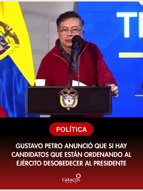 #POLÍTICA | Durante su intervención en Zipaquirá, Gustavo Petro anunció que si hay candidatos que están ordenando al Ejército desobedecer al presidente, va a radicar denuncia por sedición 