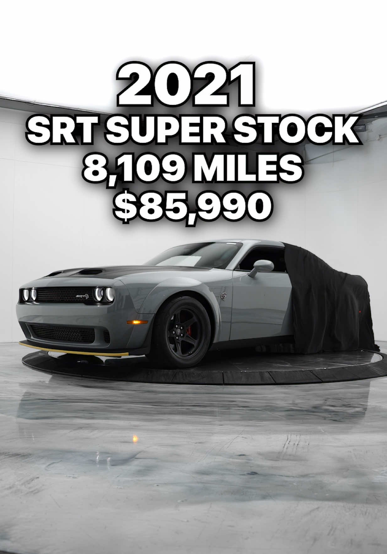 Our newest Super Stock just landed!🔥 Finished in Smoke Show and PACKED with options 🙌 Head online for the full listing — now LIVE!💻 #Dodge #mopar #carsforsale #Hellcat #srt    