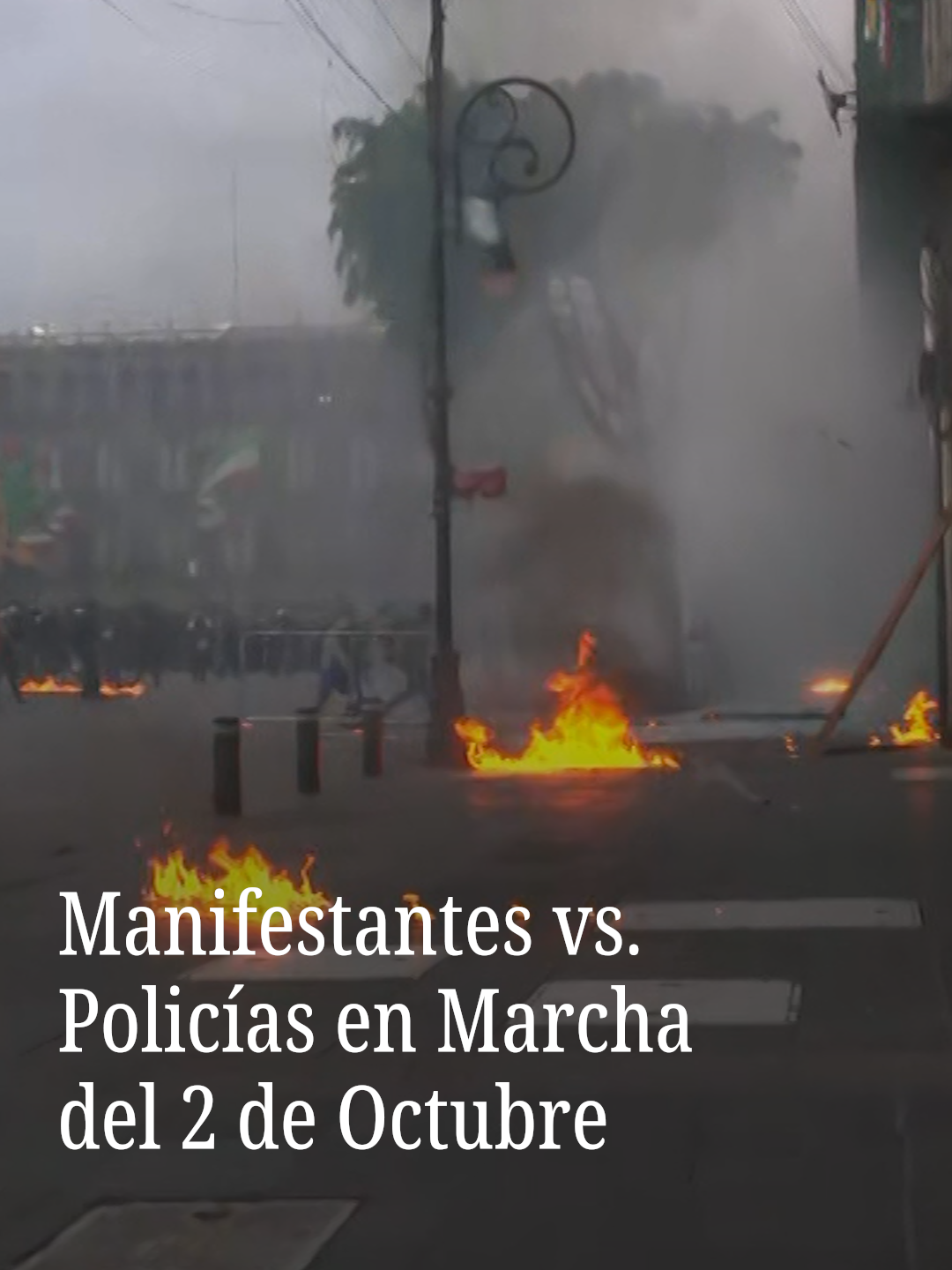 La conmemoración del 2 de octubre se lleva a cabo con marchas rumbo a la Plaza de las Tres Culturas de Tlatelolco. Se registran actos de vandalismo contra algunos negocios y enfrentamientos con la policía. #2deocutbre #cdmx