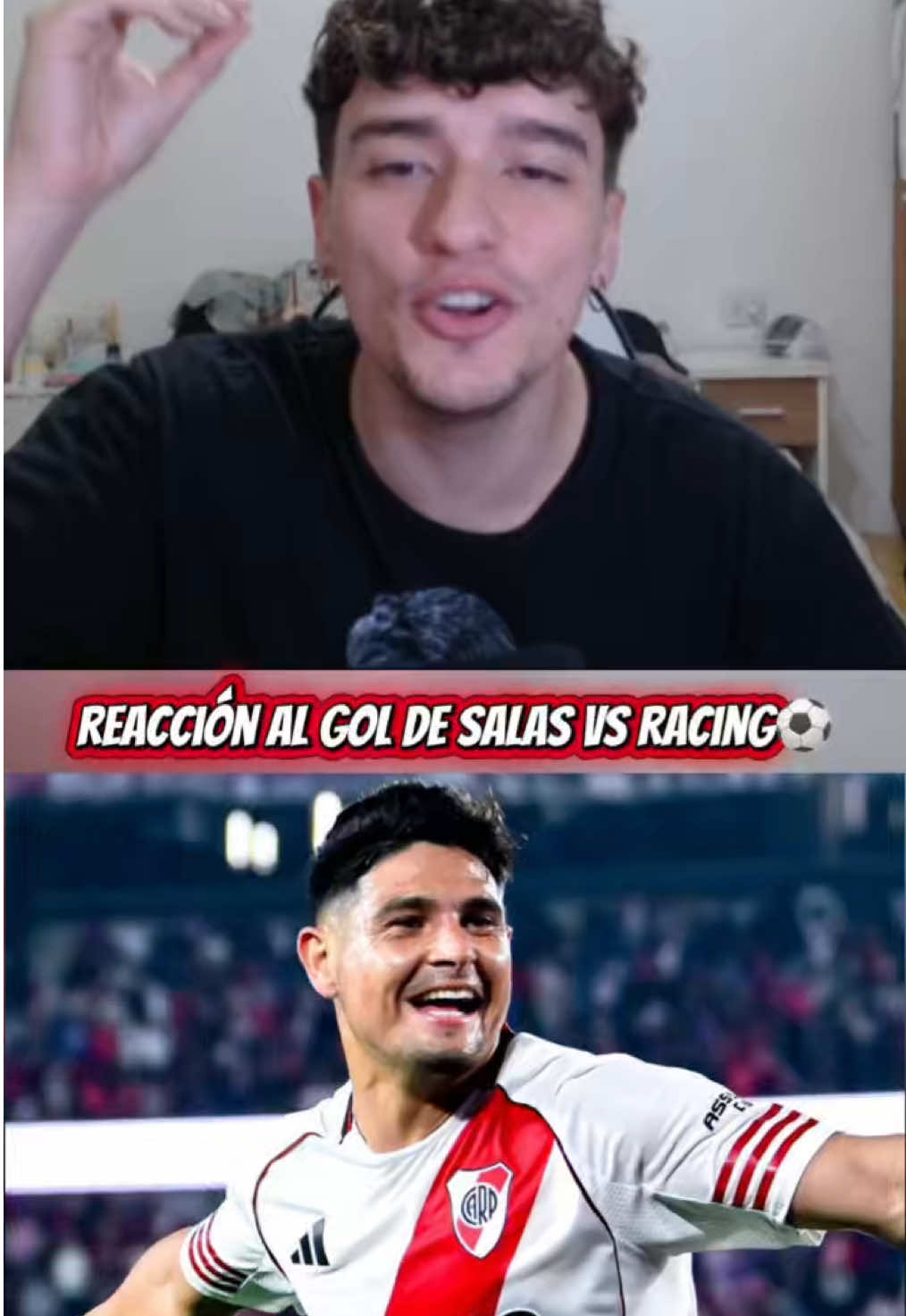 Gol de Salas para ganarle a Racing 1-0 | Ley de ex | Kick: Tomizangla⚽️ #greenscreen #deportesentiktok #salas #river #racing 