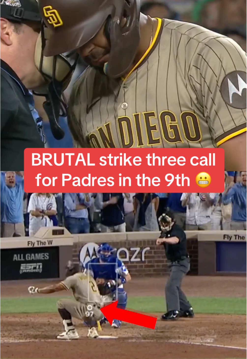 That would’ve been ball four 👀 (via @MLB) #MLB #baseball #padres #cubs #mlbplayoffs 
