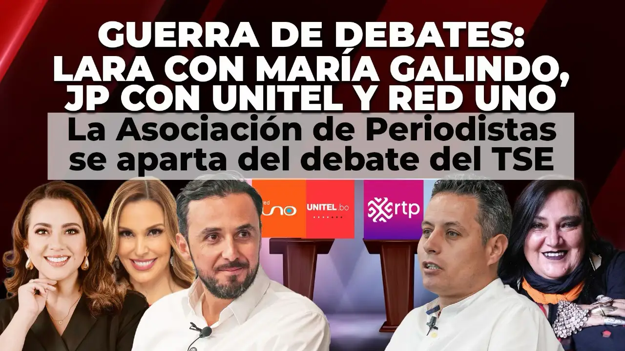 Guerra de debates: Lara con María Galindo como moderadora. JP con Gabriela Oviedo y Cecilia Bellido. Lara le pidió al TSE condiciones de neutralidad y pluralismo.  Y no siente que le hubieran dado lo que les pidió.  Y acepta el debate al que invita María Galindo, menos ostentoso y más popular. ¿Cómo acabará esta historia? Final abierto. #debate  #tv  #politica  #bolivia🇧🇴 