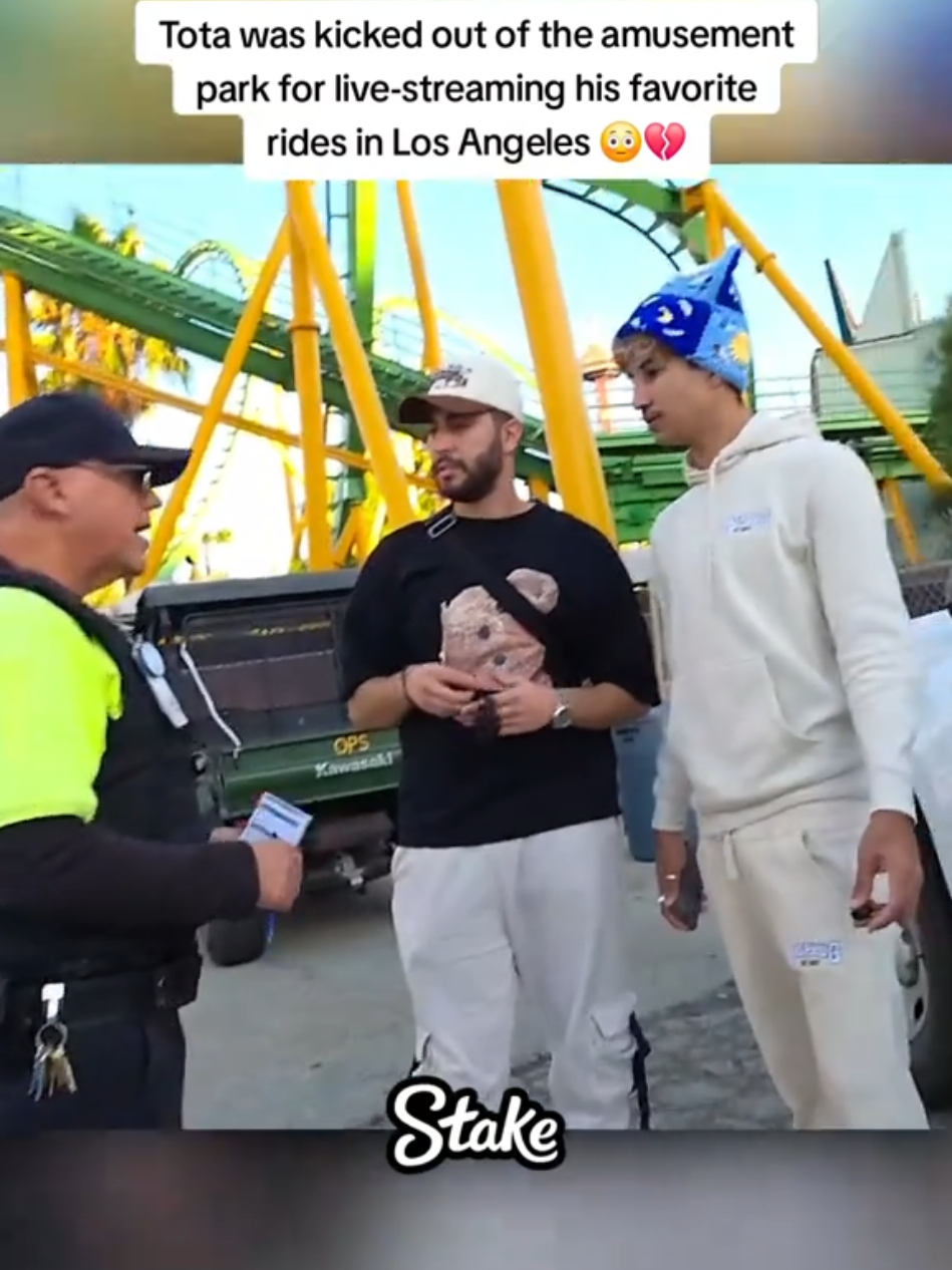 Tota was kicked out of the amusement park for live-streaming his favorite rides in Los Angeles 😳💔 #tota #fyp 