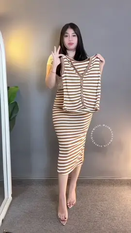 Rekomendasi one set rok motip garis #onesetrok #garissalur