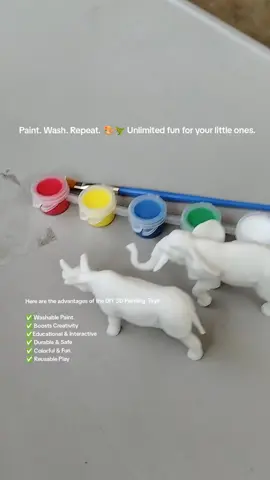 Let your kids unleash their creativity with these DIY 3D Painting Dinosaur Toys! 🦖🎨Perfect pang gift, home activity, or bonding time with your kids. 💕 #diypainting #creativekids #funactivity #forkids #washablepaint 