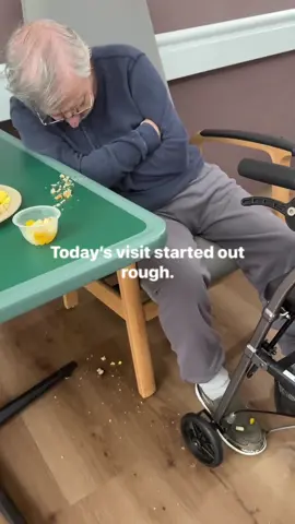 Not every visit is full of laughter. Some mornings I find my dad like this… tired, quiet, and withdrawn. It’s part of Alzheimer’s that people don’t always see, and it can be tough to take in as a daughter. I share this to give an honest glimpse of the journey, because so many families are walking through the same moments. #raw #alzheimers #caregiver
