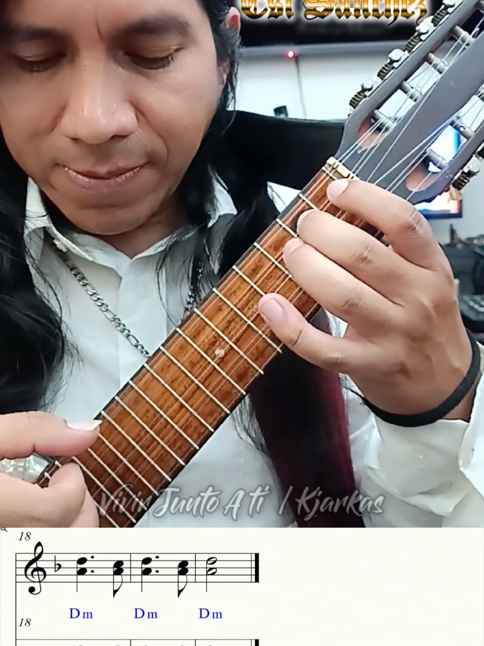 VIVIR JUNTO A TI / KJARKAS introducción para Charango  Compositor: Gaston Guardia tonalidad Dm= Re menor  #charangofacil #musicaboliviana #tutorialcharango #esisanchez #partituracharango 