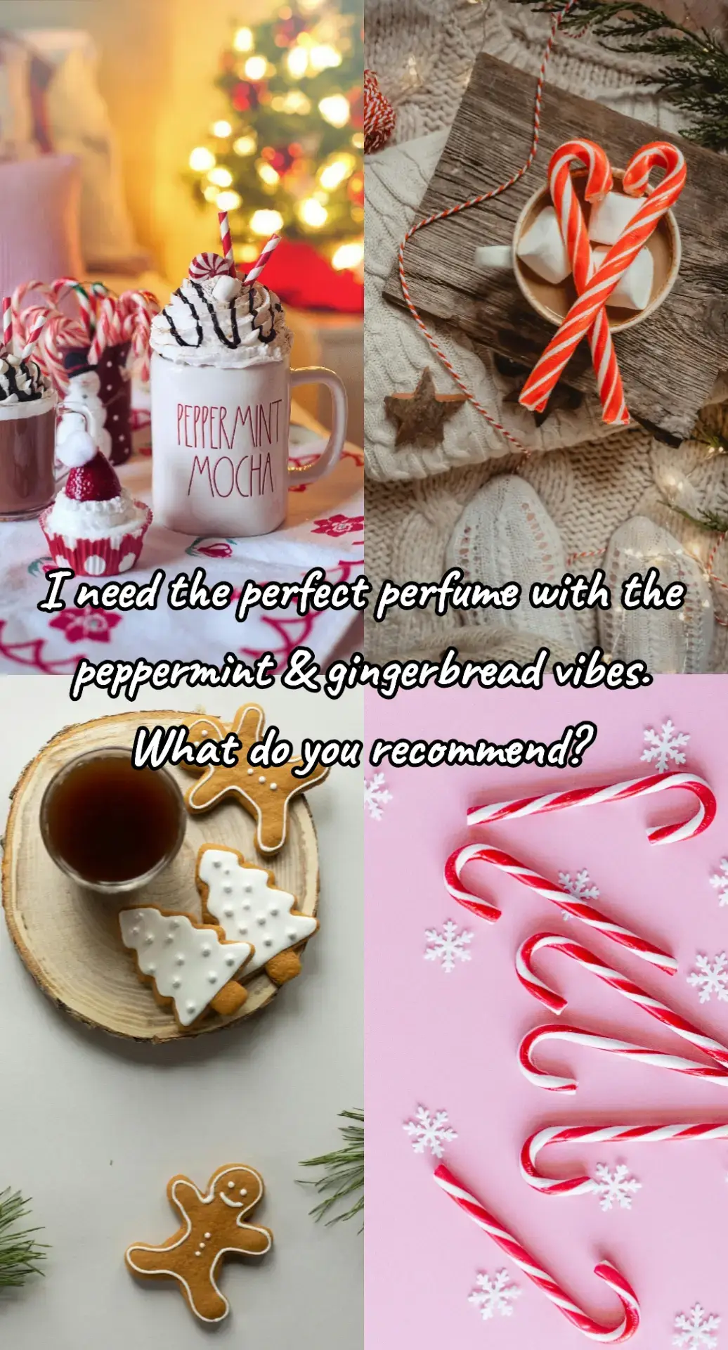 What perfume would you recommend that leans gourmand but gives gingerbread and peppermint vibes? It can be designer or niche, just make me feel like a sweet gourmand gingermint! #fragrancecommunity #perfumetiktok #peppermint #gingerbread #foryoupage 