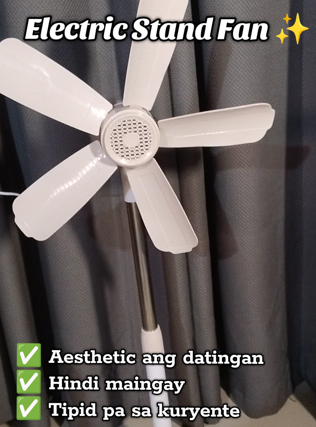 Gusto mo ng tipid sa kuryente? I check out mo na to tipid na sa kuryente, aesthetic na malakas pa at di pa maingay. Super sulit ng bayad mo dito. ✋🤗 #standfan #aestheticstandfan  #budolfinds #colorkhaki 