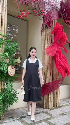 Yếm bầu cổ tròn xinh yêu cho bầu công sở #vaybau #aobau #yembau #dambau 