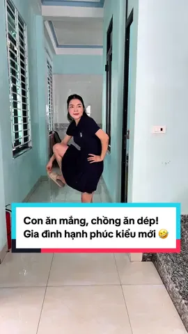 Con ăn mắng, chồng ăn dép! Gia đình hạnh phúc kiểu mới 🤣 #duongbom #duongkhongsovo #giadinhvuive #chuyenvuimoingay #vochonghaihuoc 