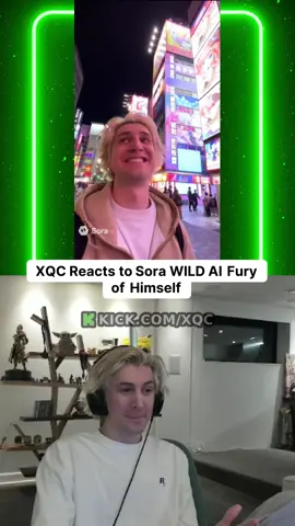 XQC Reacts to Sora WILD AI Fury of Himself 😳😂 #Gaming #XQC #reaction #ai #streamer