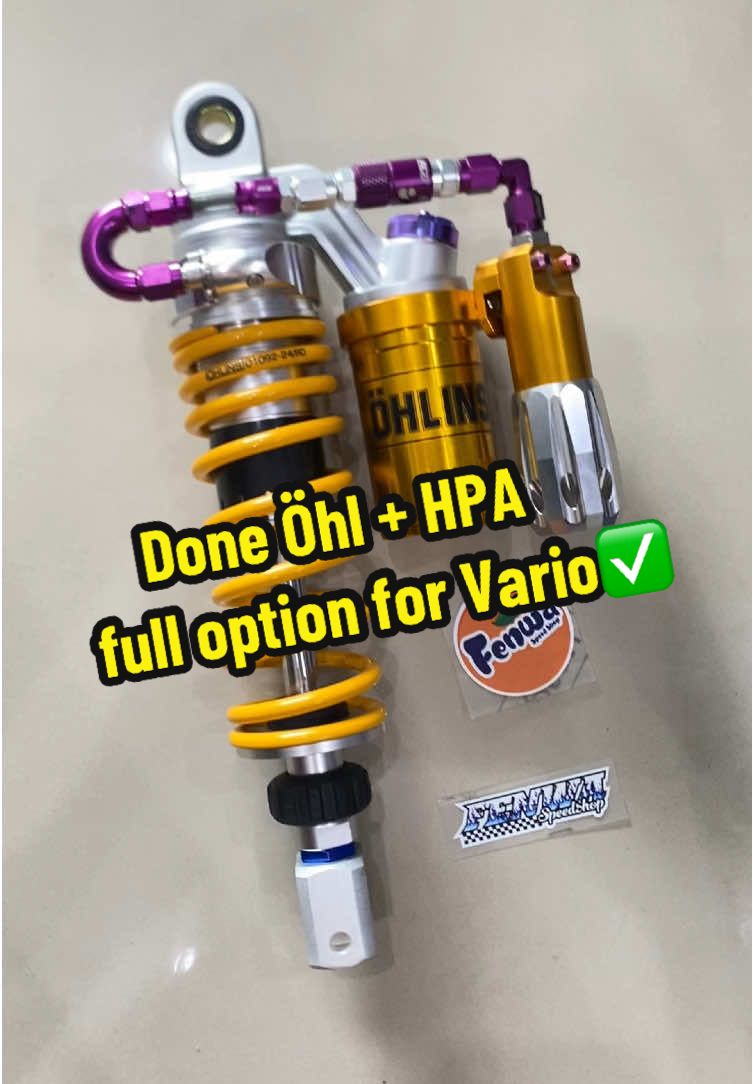 Done Öhlins HO 831 grade A50 + HPA P Titanium + fitting Hyb full option for Vario✅ Thanks for order bossku 🙏🏽 Order by : - WA                : 0812-9426-6422 - IG/Shopee    : Fenwa Speed Shop #suspension #preload  #vario #vario125 #variomodifikasi 