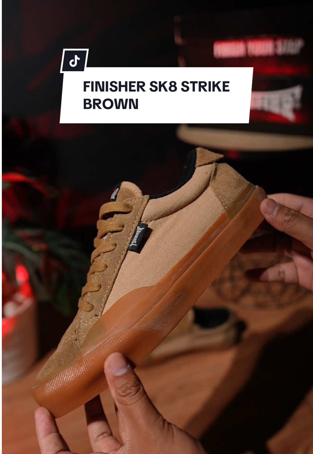 FINISHER SK8 STRIKE BROWN  #sepatusneakers #sepatupria #rekomendasisepatu #sepatuoutfit #fypシ 