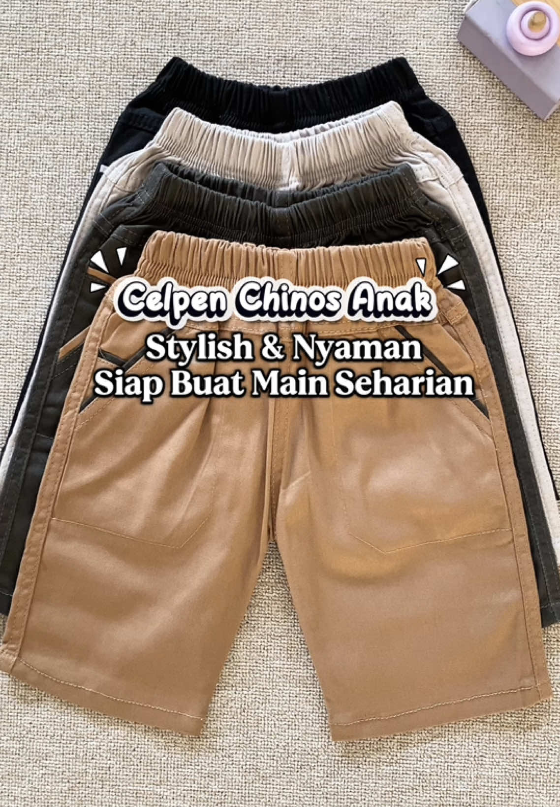Bunda pasti paham kan, kalau sikecil tuh nggakbisa diam? Makannya butuh celana yang kuat, adem, tapi tetap gaya! Nihh buruan deh beliin celpen chinos anak ini. Dijamin sikecil semakin betah beraktivitas. Yukk buruan order sekarang, jangan sampai kehabisan😋🫵 #celanaanak #celpenanak #celpenchinos #celanapendekanak #ootdanak #chinosanak 