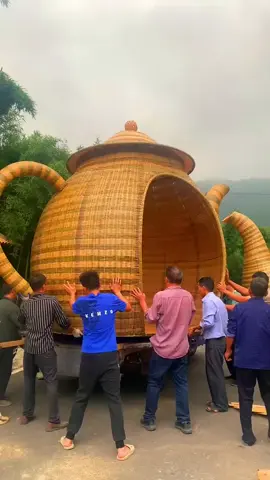 Teko Raksasa Dari Anyaman Bambu #shorts #reels #bambu 