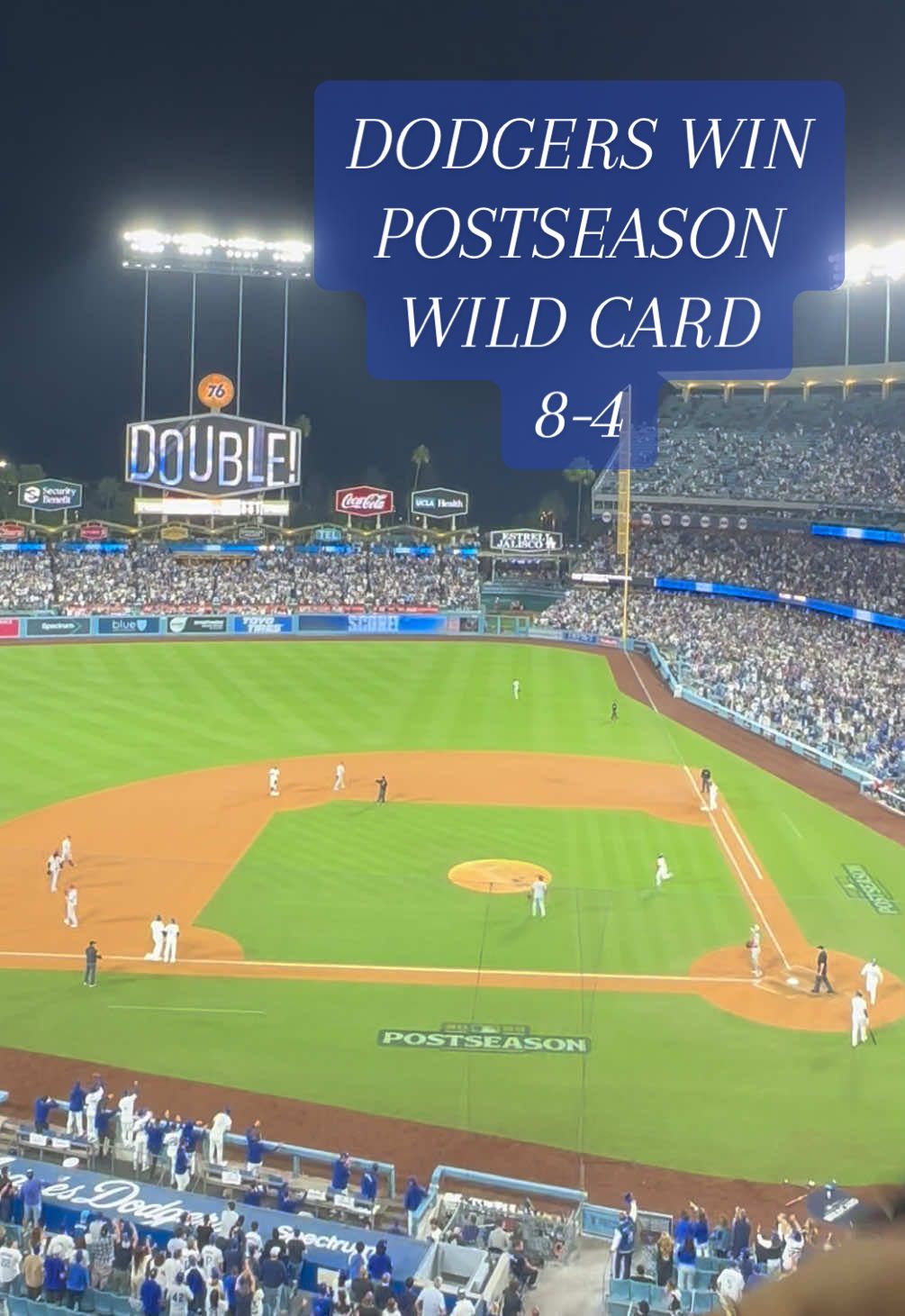 💙DODGERS WIN THE POSTSEASON WILD CARD AGAINST THE CINCINNATI REDS 8-4 on October 01,2025💙#dodgers #losangelesdodgers #ladodgers #mlbpostseason #mlbwildcard2025 