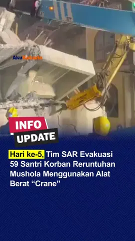 Jumlah korban meninggal akibat ambruknya Ponpes Al Khoziny Sidoarjo hingga Jumat (3/10) pagi berjumlah tujuh orang. Dua jenazah ditemukan setelah petugas dengan hati-hati menyingkirkan puing menggunakan alat berat dan crane. Dari 110 korban yang dievakuasi, 103 selamat. Doa untuk seluruh santri dan keluarga yang terdampak serta tim SAR gabungan tetap mengalir di tengah proses evakuasi yang masih berlangsung. Semoga proses evakuasi berjalan lancar 🤲🏻 #beritaviral #infoviral #viralhariini #fyp #akukabarin 