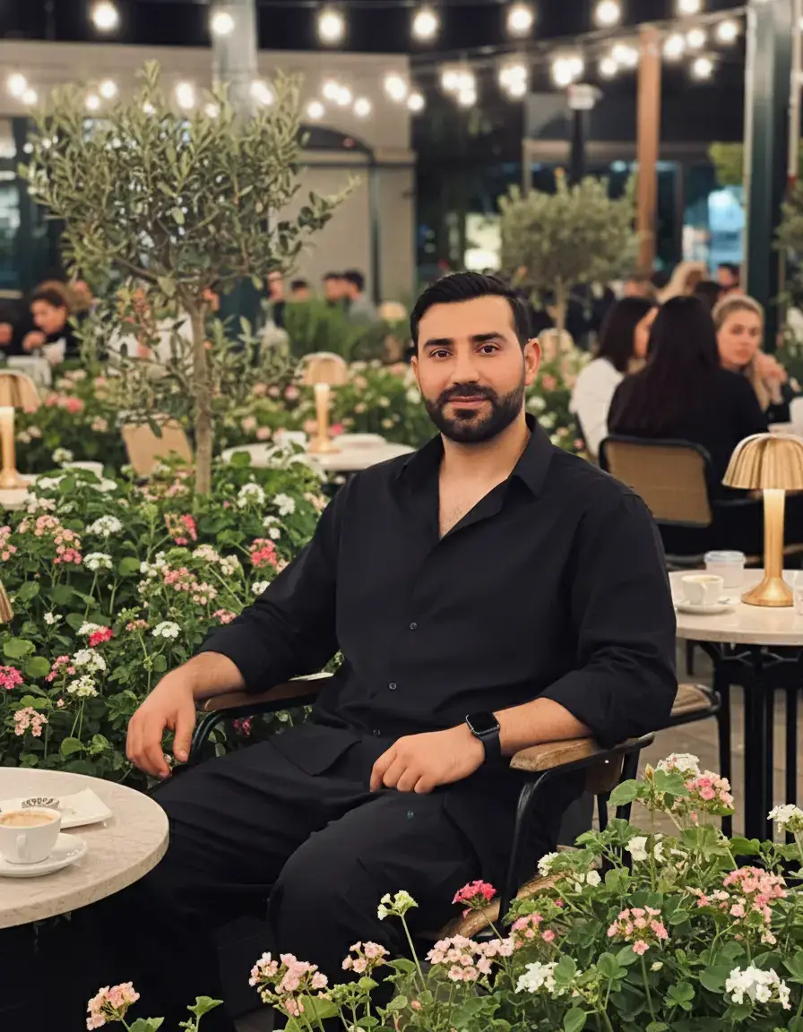@Bacha_khan:Design de pôster em estilo moderno com um homem de pele branca, vestindo um terno marrom claro, com um conceito de dupla personalidade. Na frente, uma versão colorida é mostrada. O homem com cabelo preto estilo arrepiado, cor da pele branca. O homem tem 30 anos, pesa 80 kg e tem 1,73 m de altura. O homem veste um blazer moderno marrom claro, uma camisa branca e um Air Force 1 preto. A pose é de caminhar lentamente em direção à câmera ou ligeiramente para longe, com a cabeça voltada para ela. O blazer é deixado aberto e uma das mãos pode estar brincando com um relógio. Impressão: Dinâmico, moderno, elegante e profissional. Ao fundo, uma versão em preto e branco dele é vista usando óculos escuros, olhando fixamente para a frente com uma expressão misteriosa. Ao fundo, uma versão em preto e branco dele é vista usando óculos escuros, olhandofixamente para a frente com uma expressão misteriosa. O fundo é cinza claro com um círculo [marrom] claro dramático ou elemento gradiente atrás da figura principal. Design de estúdio, iluminação ousada, composição simétrica. Ultra HD 8K, hiper-realista e Detalhes. Estilo Editorial: moda, estilo de vida masculino campanha.