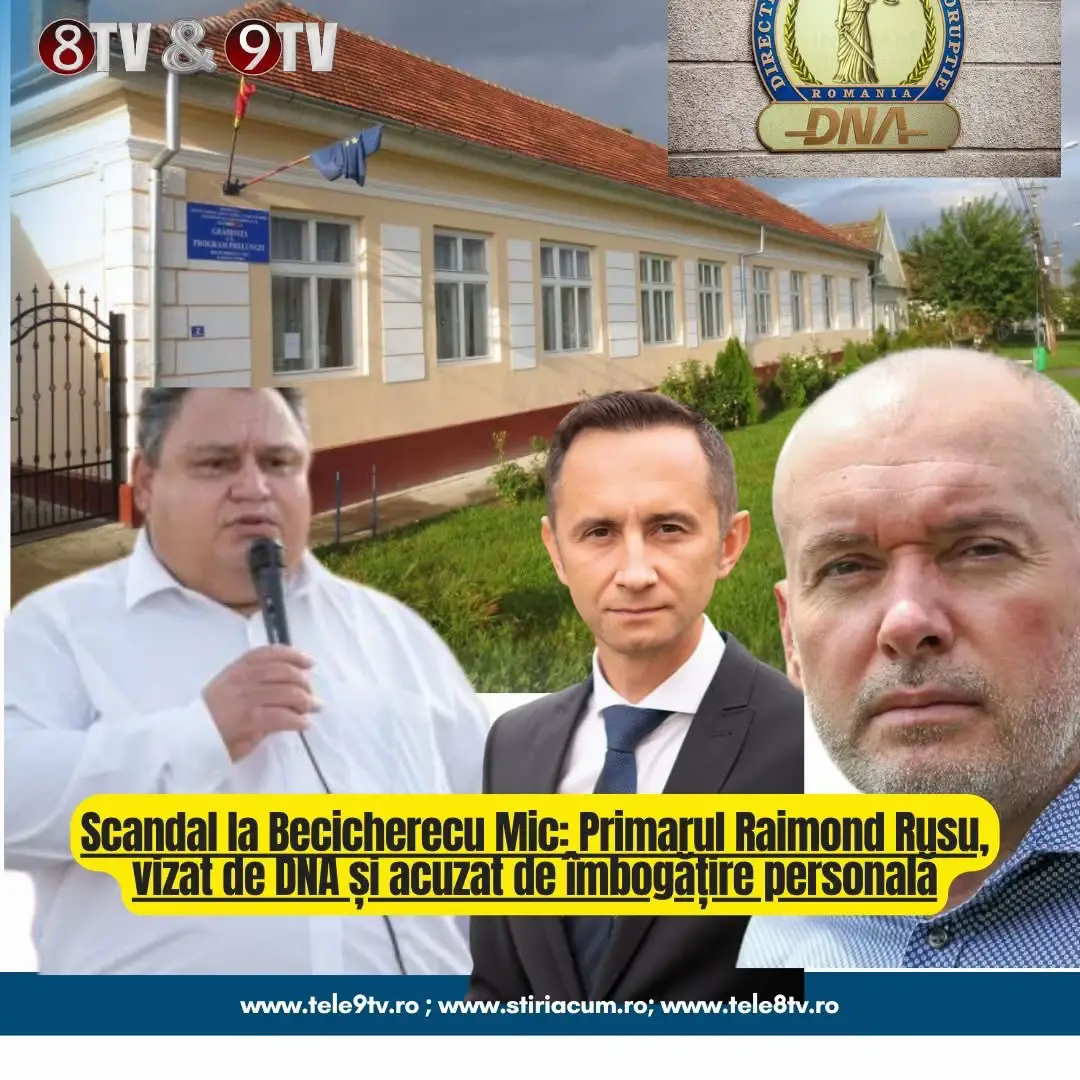 Scandal la Becicherecu Mic: Primarul Raimond Rusu, vizat de DNA și acuzat de îmbogățire personală Într-o atmosferă tot mai tensionată la Becicherecu Mic, primarul Raimond Rusu ajunge în centrul unui nou scandal public, fiind posibil  în atenția Direcției Naționale Anticorupție (DNA) pentru o serie de presupuse ilegalități și tranzacții controversate. Potrivit unor surse locale și sesizări publice, Raimond Rusu, deși milionar, pare să fi profitat de funcția publică pentru a-și crește averea în mod suspect. De la preluarea mandatului, numărul plângerilor  și al acuzațiilor la adresa sa le depășește pe cele ale realizărilor administrative. În schimb, realizările personale – cel puțin în plan financiar – sunt vizibile: peste 500 de hectare de teren ar fi fost achiziționate în perioada mandatului său, în special în Becicherecu Mic, Dudeștii Noi și Sânandrei. Unul dintre cele mai controversate episoade îl implică pe primar într-o tranzacție dubioasă cu propria mamă. Primăria Becicherecu Mic a vândut 20 de hectare de teren către mama lui Raimond Rusu, fapt care a atras atenția Curții de Conturi, instituție care a cerut anularea imediată a contractului. Situația a devenit atât de flagrantă, încât DNA a deschis o investigație oficială. În comentariile cetățenilor, nemulțumirea este evidentă. O utilizatoare de pe rețelele sociale afirmă: „Raimond Rusu a nenorocit multă lume. Nu avem decât să așteptăm dreptatea divină.” Mai mult, în jurul primarului s-a conturat un „trio al intereselor”, format din Alin Nica (finul și nașul), primarul din Dudeștii Noi, Goșa (cunoscut pentru un comportament agresiv și limbaj vulgar), și însuși Raimond Rusu. Cei trei sunt acuzați că, sub acoperirea funcțiilor publice, derulează afaceri personale profitabile, departe de interesele comunităților pe care ar trebui să le servească. În loc să administreze eficient localitățile, aceste personaje par mai degrabă preocupate să-și umple buzunarele. Locuitorii din Becicherecu Mic, Dudeștii Noi și Sânandrei cer transparență, răspundere și justiție. Pe fondul acestor acuzații grave, se ridică o întrebare firească: Cât de departe poate merge tăcerea instituțională și cât mai poate tolera comunitatea astfel de abuzuri? #tele9tv  #tele8tv  #stiri  #becicherecumic  #raimondrusu  