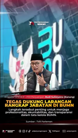 Fraksi PDI Perjuangan Mendukung Larangan Rangkap Jabatan dalam tubuh BUMN, dan juga mendorong status pegawai kementrian BUMN otomatis di alihkan ke Badan Pengaturan BUMN tanpa melalui proses. #dprri #fraksipdiperjuangan #komisivi #bumn #fyp
