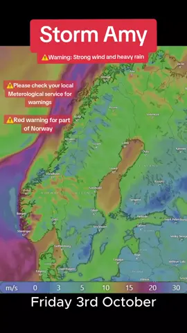 Storm Amy is coming to the Nordics! Norway, Denmark and Sweden will be particularly affected. ⚠️Please check local weather service for warnings! #Stormamy #storm #nordic #scandinavia #weather 