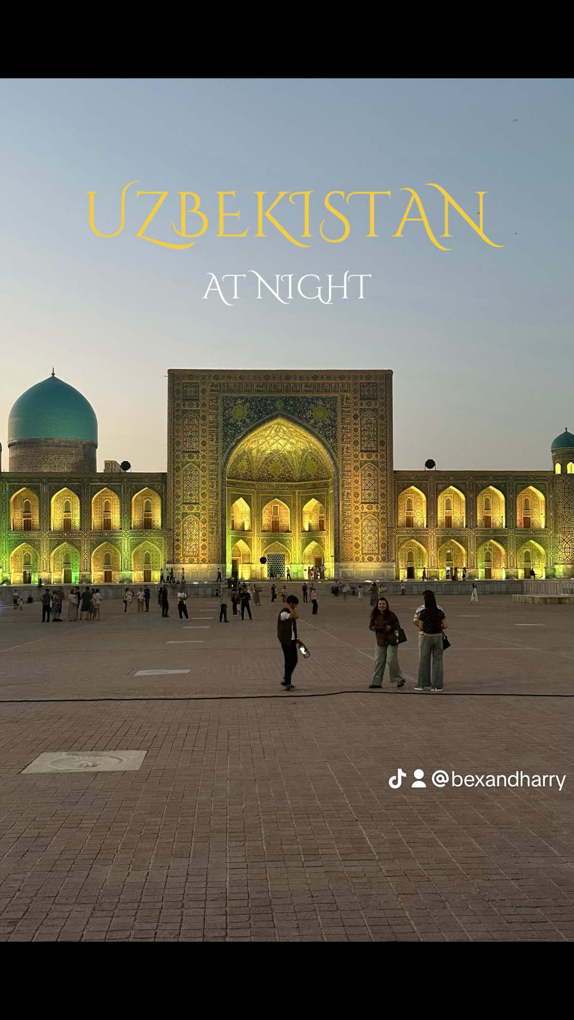 Samarkand is beautiful, but it’s even more stunning at night ✨🩵🇺🇿 📍Samarkand, Uzbekistan #samarkand #uzbekistan #centralasia #travel #fyp 