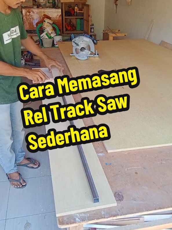 Cara pasang rel Track Saw Sederhana #woodworking #carpentry #tracksaw #furniture #project 
