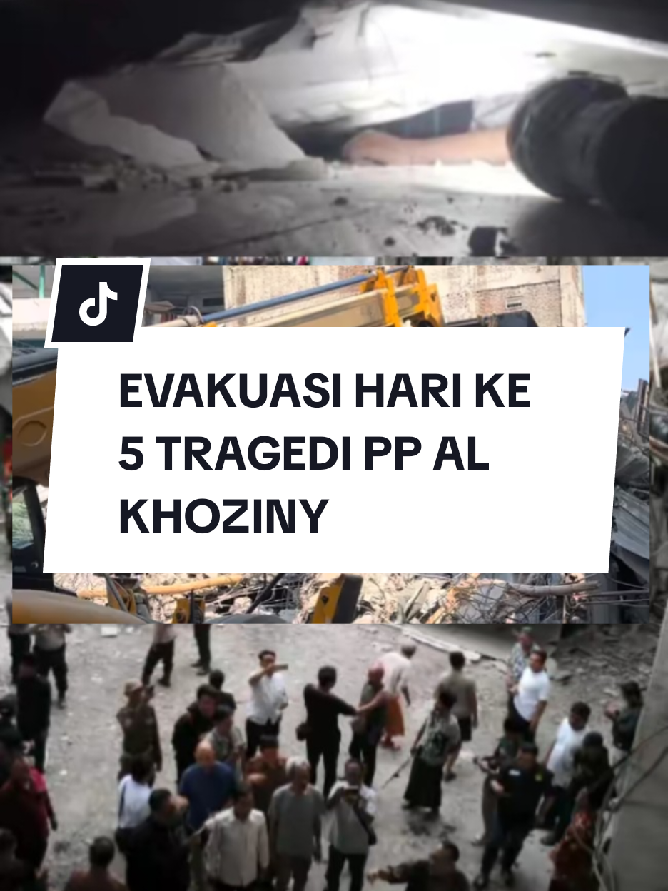 update: evakuasi korban santri ponpes al khoziny hari ke 5, alat berat sudah dikerahkan. husnul khotimah dan keluarga ditabahkan hatinya🙏🏻 #alkhozinybuduran #ponpesalkhoziny #kemanusiaan #prayforalkhoziny #alfatihah 