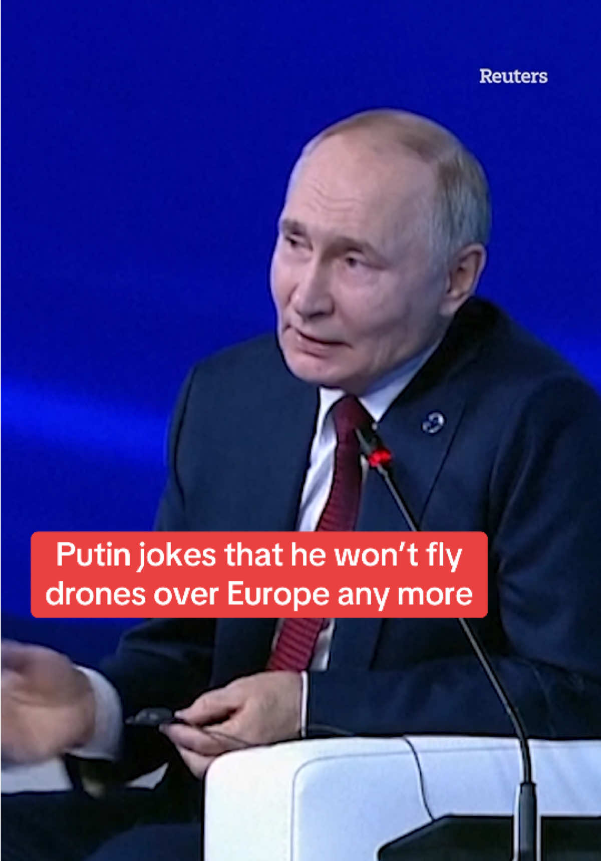 This is the eerie moment Putin joked that he won’t fly drones over Europe any more. #Putin #Drones #Russia #Europe #WorldNews 