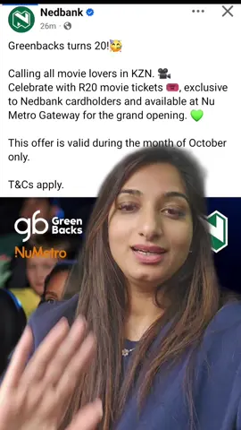 R20 movies for Nedbank clients @Nu Metro @I.Z.Z.Y  . . #fyp #gooddeals #cinema #numetro #nedbank 