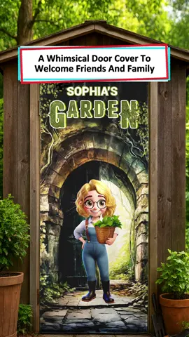 This custom door cover is the perfect gift for a gardening friend, turning their entrance into a burst of flowers and charm 🌼💚 #wanderprints #personalized #gifts #giftsforher #gardening