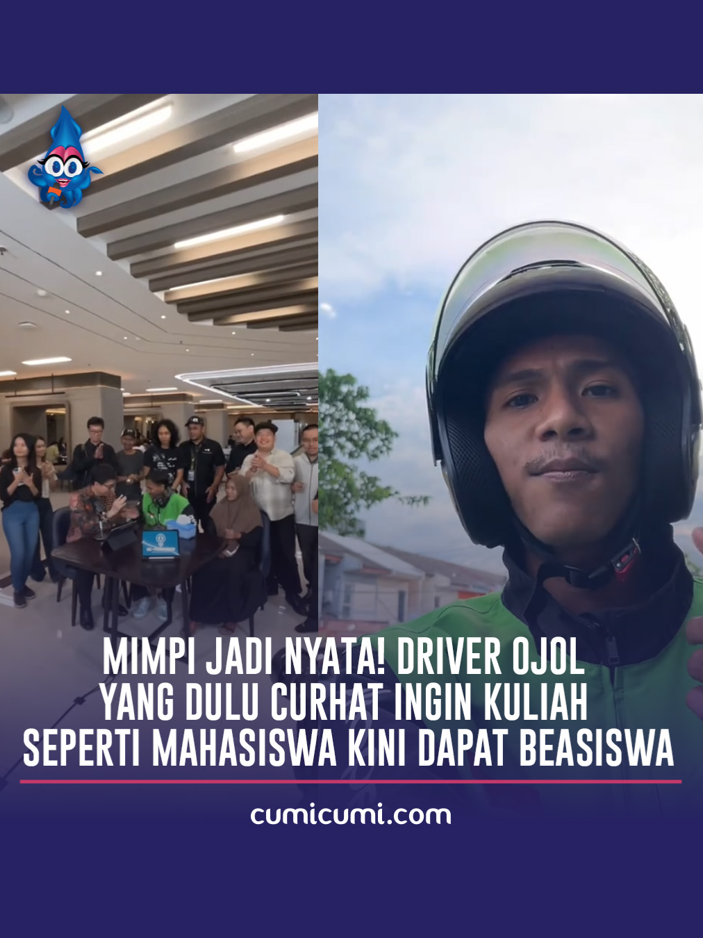 Perjuangan tak pernah mengkhianati hasil Source : tiktok.com/restuojol_ DM for credits or remove #cumicumidotcom #mincu #cumiviral #beasiswa #ojol #driverojek #mimpi #impian #haru