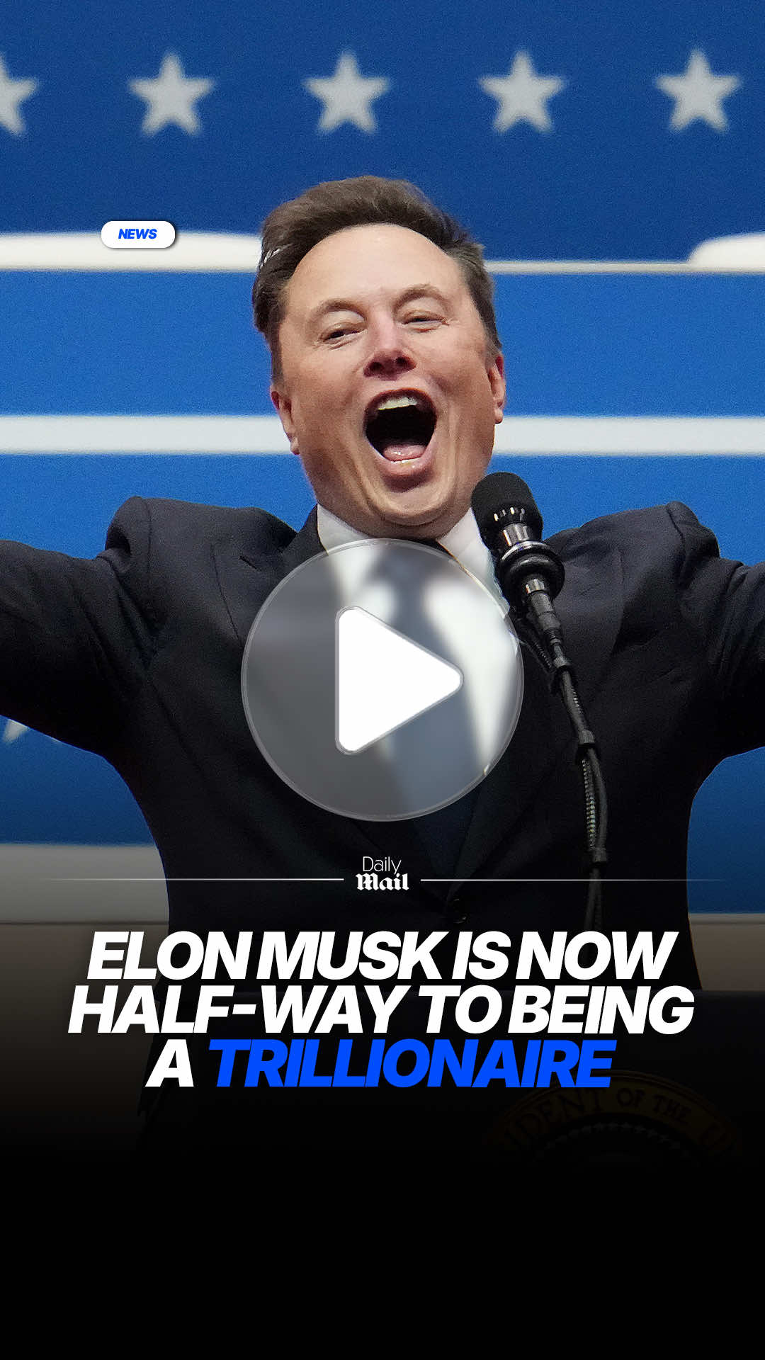 Follow our new page @This Is Money for all the best Money news 🤑 Elon Musk is now half-way to becoming the world’s first trillionaire after his net worth climbed over $500 billion. #news #dailymail #elonmusk #tesla 