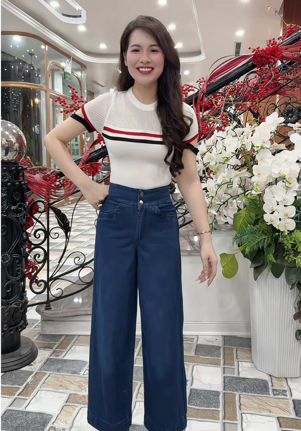 Quần jean xuông xinh đủ size số #quanjeanxuong #quanjeangiay #quanxuongjean #xuhuong #hoalela1102 