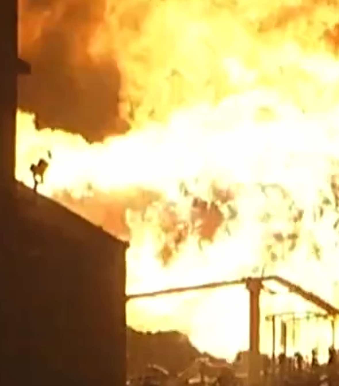 The company says there were no injuries, all personnel were accounted for and a monitoring system indicated the fire did not move beyond the facility's fence line.